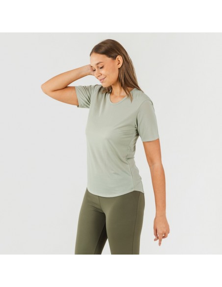 Conjunto deportivo legging largo mujer verde hoja/cacería Conjunto deportivo legging largo mujer verde hoja/cacería