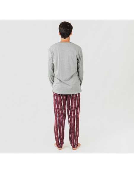 Pijama hombre franela Cronos gris Pijama hombre franela Cronos gris