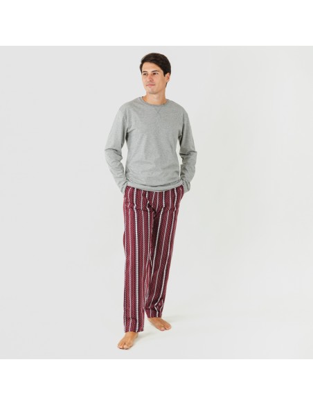 Pijama hombre franela Cronos gris Pijama hombre franela Cronos gris