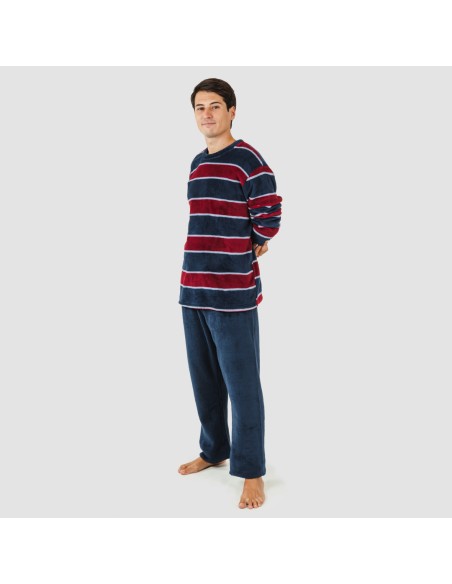 Pijama coral hombre Tadeo azul marino comprar-pijamas-largos-hombre