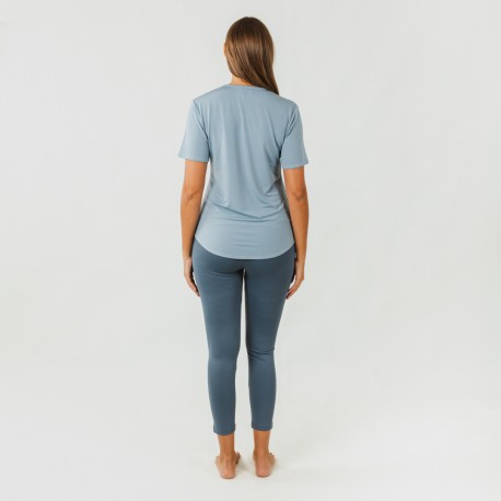 Conjunto deportivo legging largo mujer indigo claro/oscuro