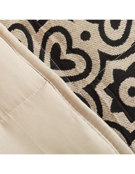 Colcha jacquard chenilla Capri beige negro - 120gr Colcha jacquard chenilla Capri beige negro - 120gr