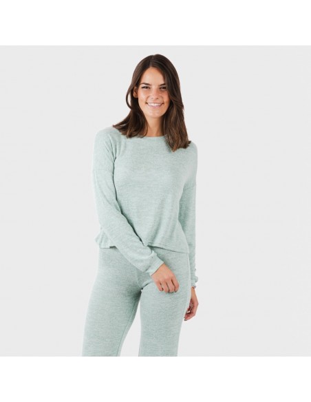 Pijama angorina verde pijamas-mujer