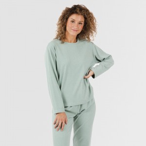 Pijama canalé Raya ancha verde