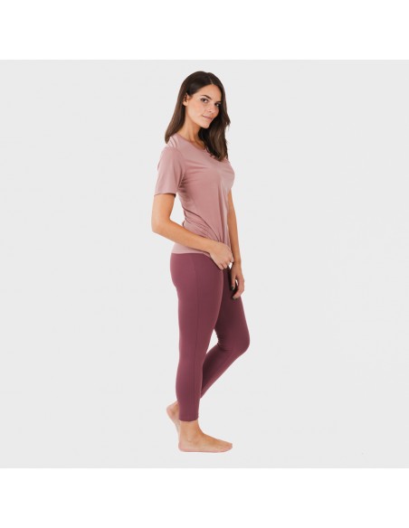 Conjunto deportivo leggings largo mujer malva - berenjena Conjunto deportivo leggings largo mujer malva - berenjena