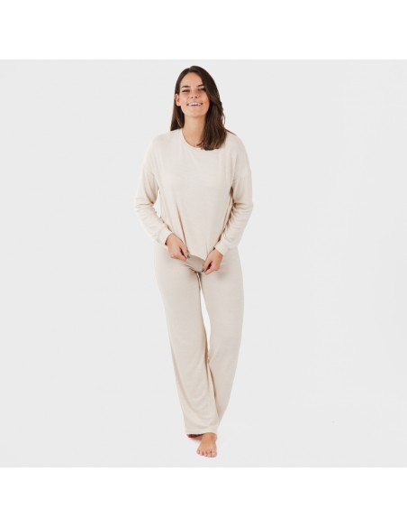 Pijama angorina beige pijamas-mujer