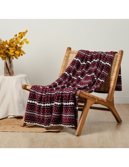 Manta coral Cronos burdeos Manta coral Cronos burdeos