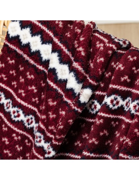 Manta coral Cronos burdeos Manta coral Cronos burdeos