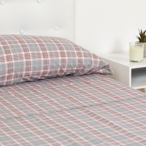 Juego de sábanas algodón Cuadro Salema rosa