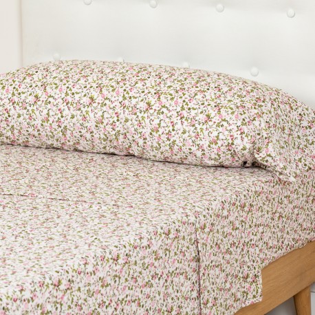 Juego de sábanas algodón Pia rosa
