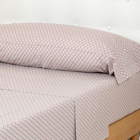 Juego de sábanas algodón Higuera malva rosa