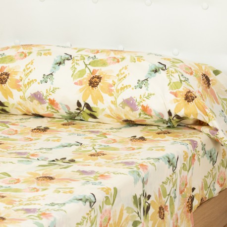 Juego de sábanas algodón percal August natural