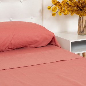 JUEGOS DE SÁBANAS 180 HILOS CAMA 2X2 KING FLORES DE COLORES CON LINEAS  ROSADAS