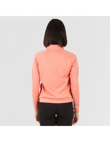 Sudadera deportiva mujer con cremallera y bolsillo naranja Sudadera deportiva mujer con cremallera y bolsillo naranja