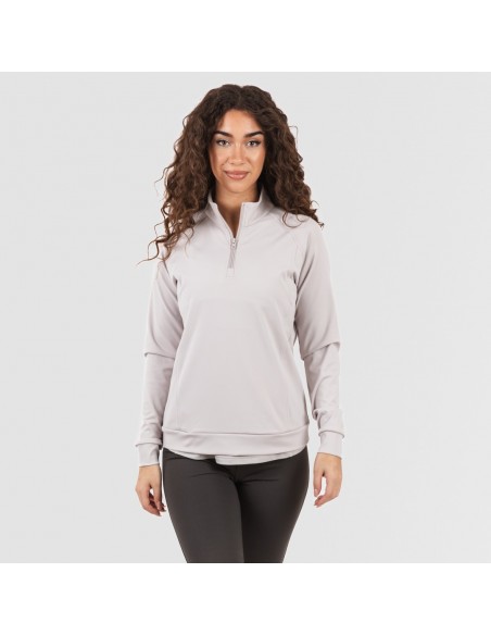 Sudadera deportiva mujer con cremallera y bolsillo perla