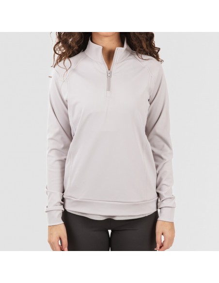 Sudadera deportiva mujer con cremallera y bolsillo perla