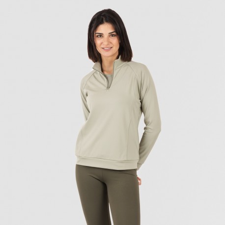 Sudadera deportiva mujer con cremallera y bolsillo verde hoja sudaderas-mujer