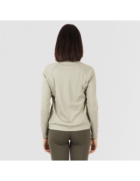 Sudadera deportiva mujer con cremallera y bolsillo verde hoja Sudadera deportiva mujer con cremallera y bolsillo verde hoja