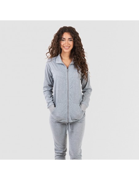 Conjunto deportivo chaqueta cremallera mujer gris Talla de Ropa M