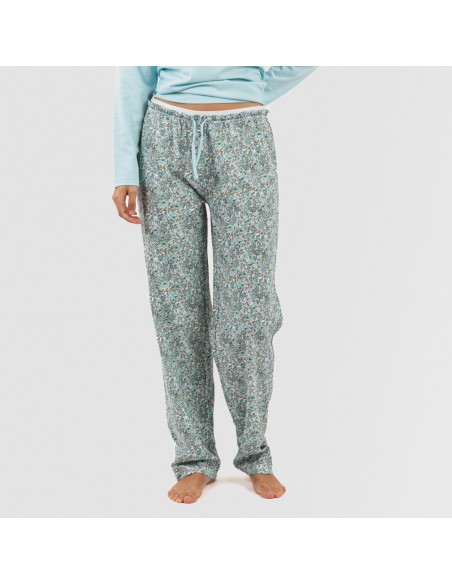 Pijama largo algodón Taylor indigo pijamas-mujer