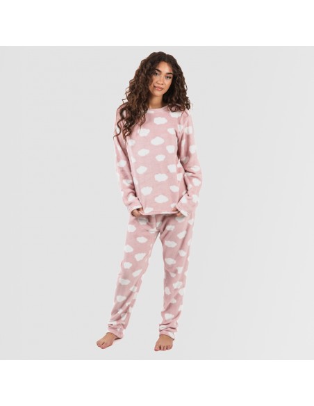 Pijama coral Nube rosa palo pijamas-mujer