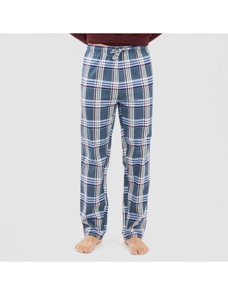 Pijama hombre franela Cuadro Xavi burdeos Pijama hombre franela Cuadro Xavi burdeos