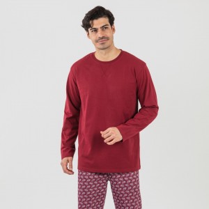 Pijama largo algodón hombre...