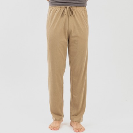 Pijama largo hombre de manga corta con botón Topo - arena