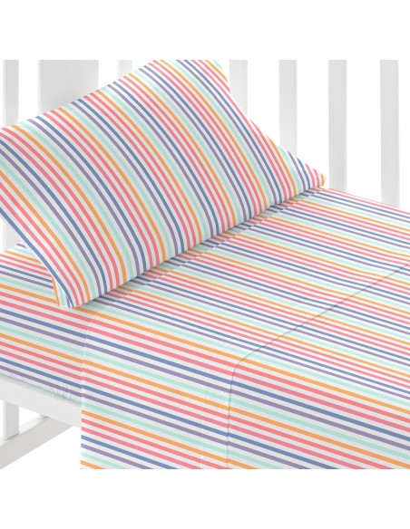 Juego de sábanas algodón Raya Praga cuna Juego de sábanas algodón Raya Praga cuna