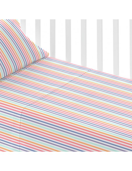 Juego de sábanas algodón Raya Praga cuna Juego de sábanas algodón Raya Praga cuna