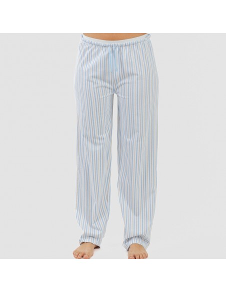 Pijama largo algodón Bennet celeste pijamas-largos-mujer