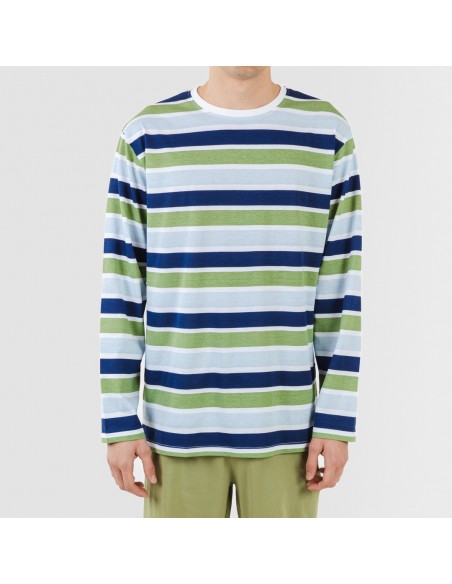 Pijama largo algodón hombre Brent verde caceria Pijama largo algodón hombre Brent verde caceria