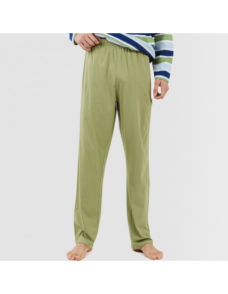 Pijama largo algodón hombre Brent verde caceria Pijama largo algodón hombre Brent verde caceria