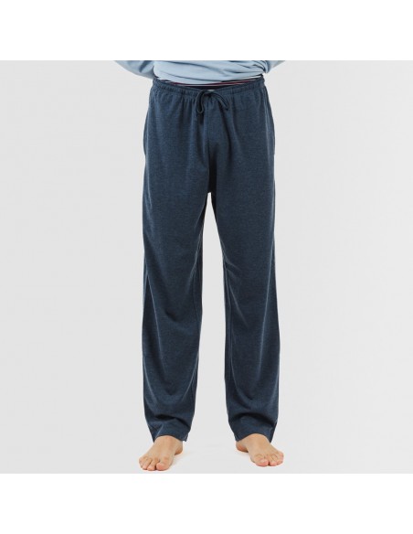 Pijama largo hombre con botones indigo - marino Pijama largo hombre con botones indigo - marino