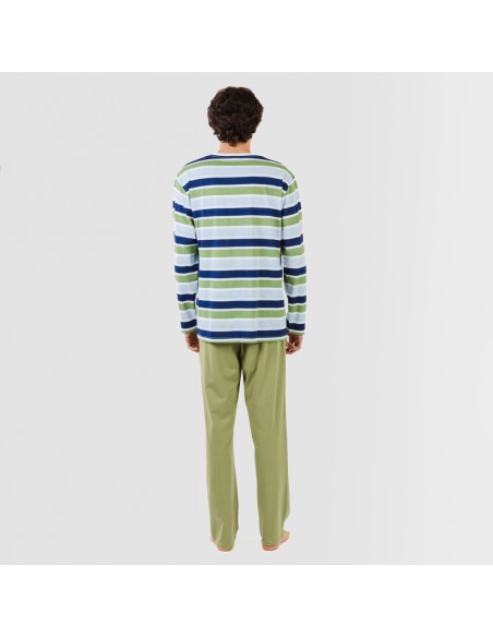 Pijama largo algodón hombre Brent verde caceria Pijama largo algodón hombre Brent verde caceria