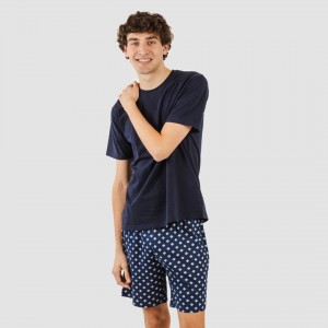 Pijama corto algodón hombre Missy azul marino