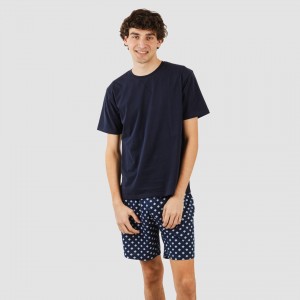Pijama corto algodón hombre Missy azul marino 2