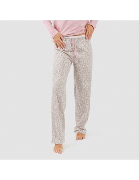Pijama largo algodón Sofia rosa pijamas-largos-mujer