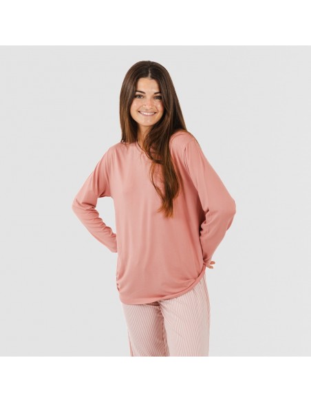 Pijama largo mujer soft Raya Aliena marsala Pijama largo mujer soft Raya Aliena marsala