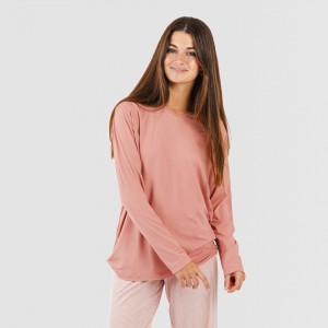Pijama largo mujer soft Raya Aliena marsala 2