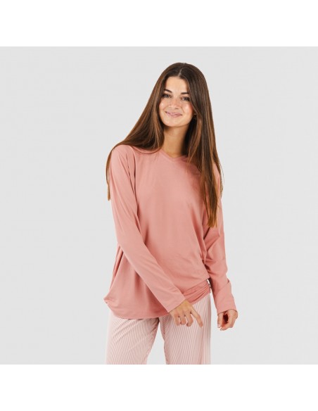 Pijama largo mujer soft Raya Aliena marsala Pijama largo mujer soft Raya Aliena marsala