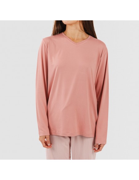 Pijama largo mujer soft Raya Aliena marsala Pijama largo mujer soft Raya Aliena marsala