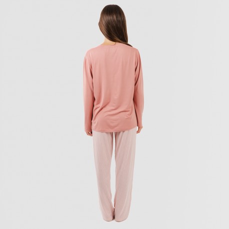 Pijama largo mujer soft Raya Aliena marsala
