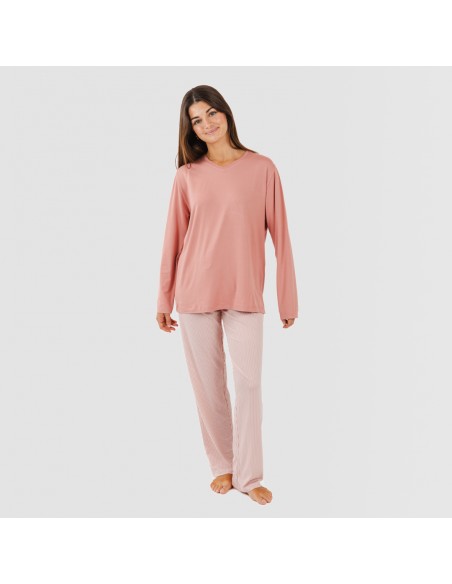 Pijama largo mujer soft Raya Aliena marsala Pijama largo mujer soft Raya Aliena marsala