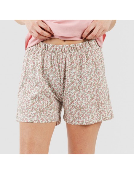 Pijama corto algodón Sofia rosa Pijama corto algodón Sofia rosa