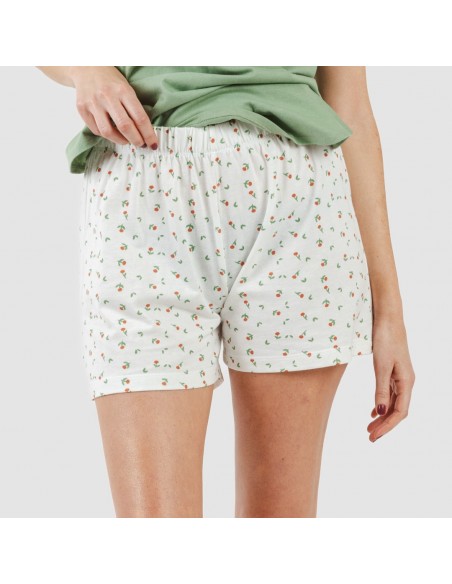 Pijama corto algodón Nevada verde pijamas-cortos-mujer