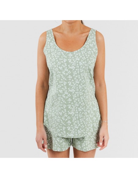 Pijama corto algodón Oniris verde caceria Pijama corto algodón Oniris verde caceria