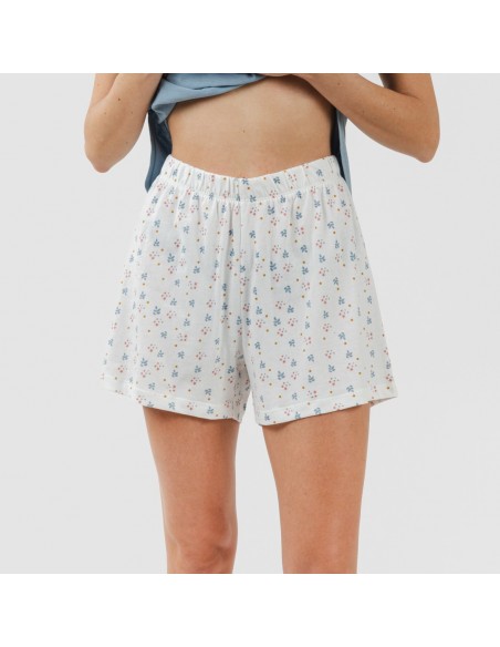 Pijama corto algodón Inés indigo Pijama corto algodón Inés indigo
