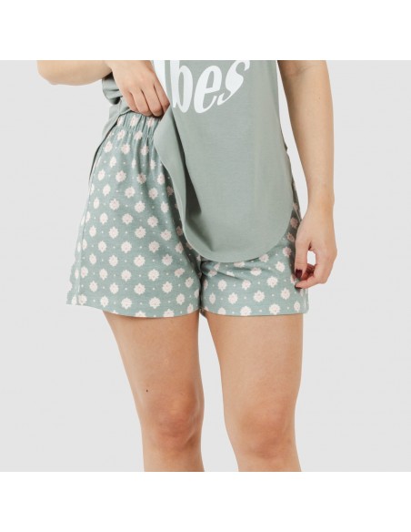 Pijama corto algodón Irati verde caceria Pijama corto algodón Irati verde caceria