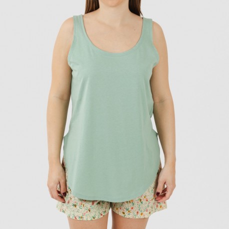 Pijama corto algodón Pamela verde